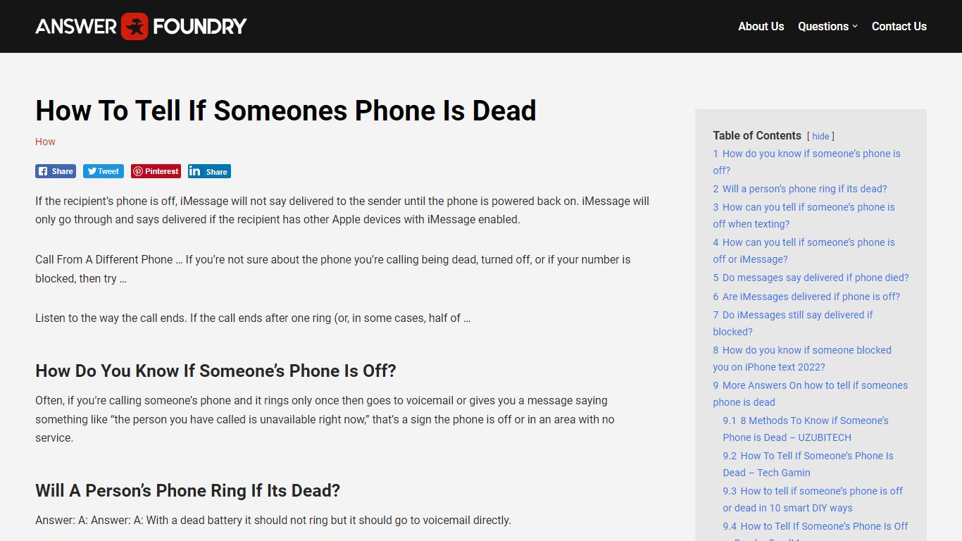 How To Tell If Someones Phone Is Dead - Answer Foundry
